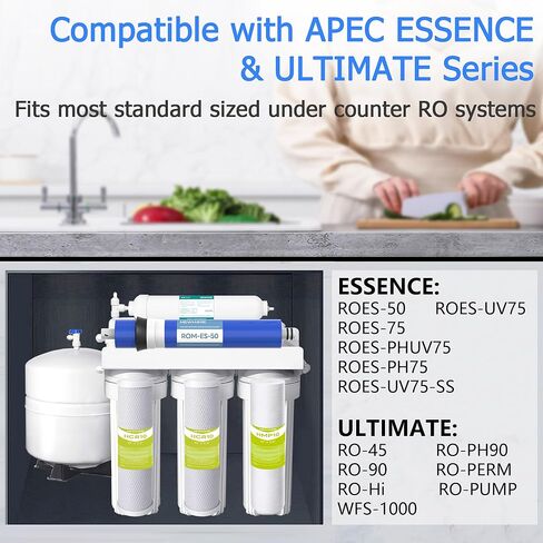 مجموعة استبدال فلتر المياه 5 مراحل 50 GPD RO، مناسبة لنظام التناضح العكسي APEC (سلسلة Essence & Ultimate)، مخرج 1/4 بوصة in Kuwait