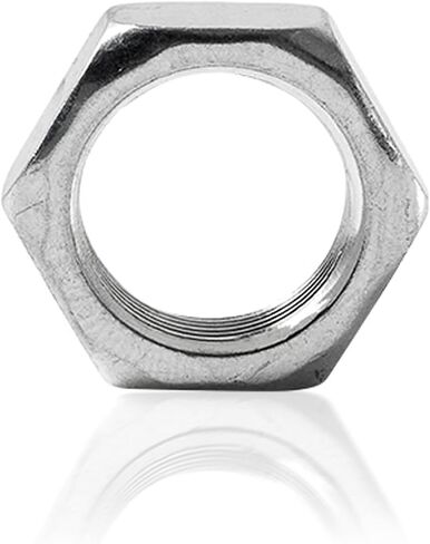 20 Pcs M10-1.0mm Fine Teeth Hex Nuts Thin,Metal Nuts,Steel Nut for Mechanical Equipment,Construction Repair Silver(Thickness:2.5mm/0.09in) in Saudi Arabia