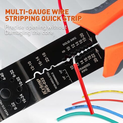 iCrimp 5-in-1 Multipurpose Electricians Pliers, Wire Stripper, Cable Cutters, Crimping Tool for Insulated and Non-insulated Terminals IWS-022 in Saudi Arabia
