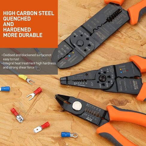 iCrimp 5-in-1 Multipurpose Electricians Pliers, Wire Stripper, Cable Cutters, Crimping Tool for Insulated and Non-insulated Terminals IWS-022 in Saudi Arabia