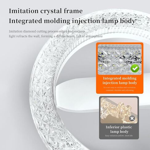 The New Pattern of high Imitation Socket Crystal Chandelier in 2024,Easy to disassemble and Assemble, with Three Color dimming, Modern Chandelier, Suitable for Most Rooms(Round) in Saudi Arabia
