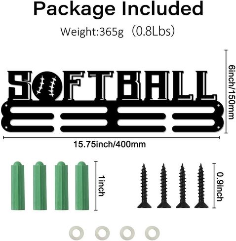 SUPERDANT Female Softball Medal Holder Display Hanger Women’s Sports Medal Hanger Awards Ribbon Cheer Softball Holder Display Rack Wall Mount Hook for Athletes Players Gifts for Girls in Saudi Arabia
