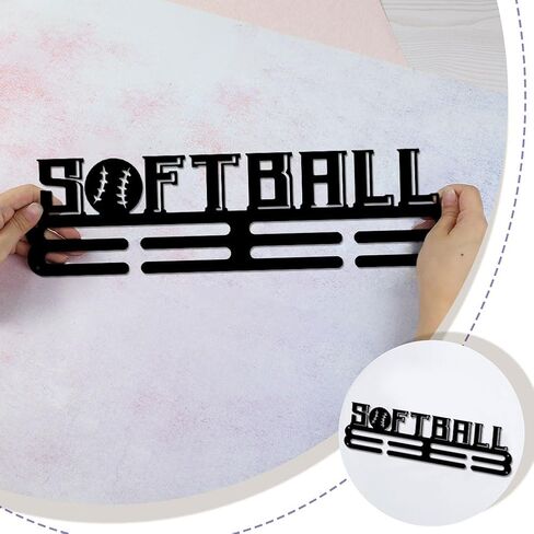 SUPERDANT Female Softball Medal Holder Display Hanger Women’s Sports Medal Hanger Awards Ribbon Cheer Softball Holder Display Rack Wall Mount Hook for Athletes Players Gifts for Girls in Saudi Arabia