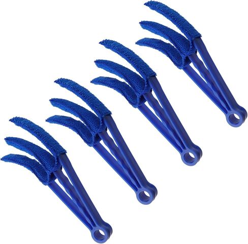 4Pack Blind Cleaner Duster Tool 7 Removable Microfiber Sleeves for Wood Blinds Dust Dirt(Blue) in Saudi Arabia
