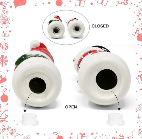 Gift Boutique Snowman Christmas Salt and Pepper Shaker Set Ceramic Snowmen Couple Magnetic Kissing Mr. and Mrs. Figurine Table Holiday Decorations in Saudi Arabia