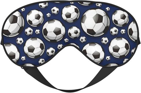 Black and White Football Sleep Mask Eye Mask with Adjustable Strap Eye Sleep Shade Cover Blocks Light for Women Men Airplane Travel Nap in Saudi Arabia