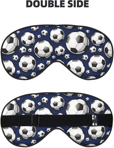 Black and White Football Sleep Mask Eye Mask with Adjustable Strap Eye Sleep Shade Cover Blocks Light for Women Men Airplane Travel Nap in Saudi Arabia