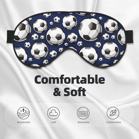 Black and White Football Sleep Mask Eye Mask with Adjustable Strap Eye Sleep Shade Cover Blocks Light for Women Men Airplane Travel Nap in Saudi Arabia