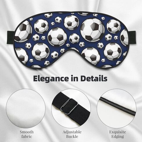 Black and White Football Sleep Mask Eye Mask with Adjustable Strap Eye Sleep Shade Cover Blocks Light for Women Men Airplane Travel Nap in Saudi Arabia