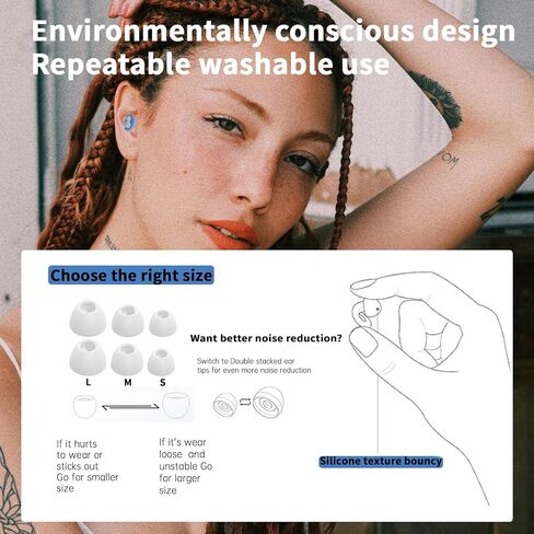 Ear Plugs for Sleeping, Noise Reduction Soft Silicone Earplugs with 4 Pairs Ear Tips&One Stylish Headphone Case, Side Sleeper's Gospel-Hearing Protection, Reduction 25dB-30dB (Gemstone Blue, Small) in Saudi Arabia
