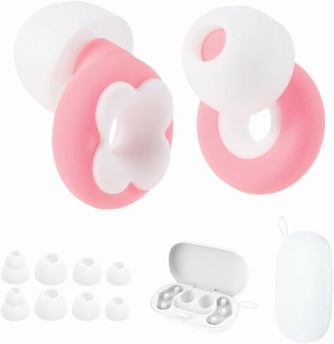 Ear Plugs for Sleeping, Noise Reduction Soft Silicone Earplugs with 4 Pairs Ear Tips&One Stylish Headphone Case, Side Sleeper's Gospel-Hearing Protection, Reduction 25dB-30dB (Gemstone Blue, Small) in Saudi Arabia