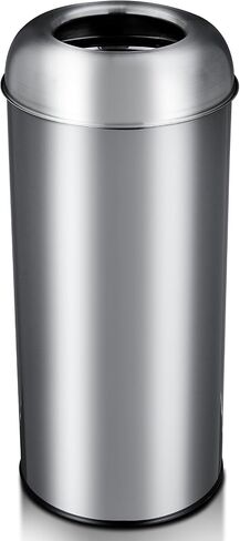17 Gal / 65L Open Top Trash Can Commercial Grade Heavy Duty Tall Commercial Trash Can Brushed Stainless Steel for Outdoor | Kitchen Waste Bins for Home, Office, Restaurant, Restroom in Saudi Arabia