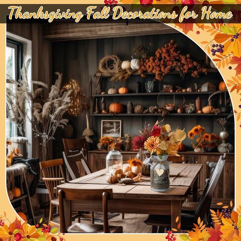 Umigy الخريف زهرة اصطناعية التوت ينبع مع مزهرية عيد الشكر الجدول المركزية ترتيبات الزهور فروع ريفي يختار لحصاد الخريف عيد الميلاد مزرعة المنزل ديكور مكتب داخلي (زهرة) in Kuwait