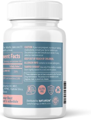 Vitamin D3 2000iu (50 mcg) - Bones, Teeth, Muscle Health and Immune Support Supplement - 180 Tablets, 180 Day Supply in Kuwait
