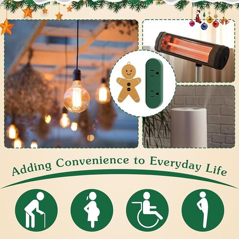 Enhon Wireless Remote Switch for Christmas Tree Lights, Gingerbread Man Wireless Remote for Christmas Tree Lighting Controller On Off Touch(1 Pack) in Kuwait