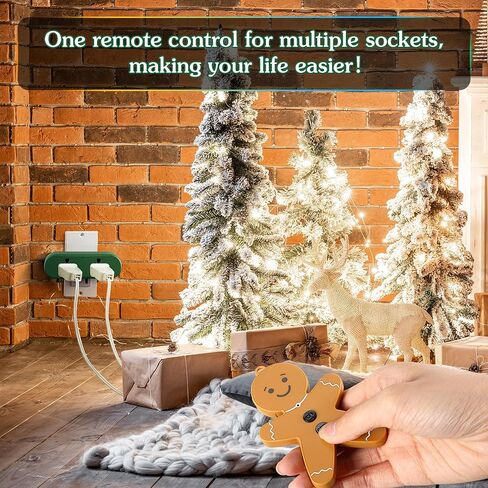 Enhon Wireless Remote Switch for Christmas Tree Lights, Gingerbread Man Wireless Remote for Christmas Tree Lighting Controller On Off Touch(1 Pack) in Kuwait