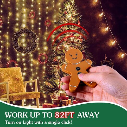Enhon Wireless Remote Switch for Christmas Tree Lights, Gingerbread Man Wireless Remote for Christmas Tree Lighting Controller On Off Touch(1 Pack) in Kuwait