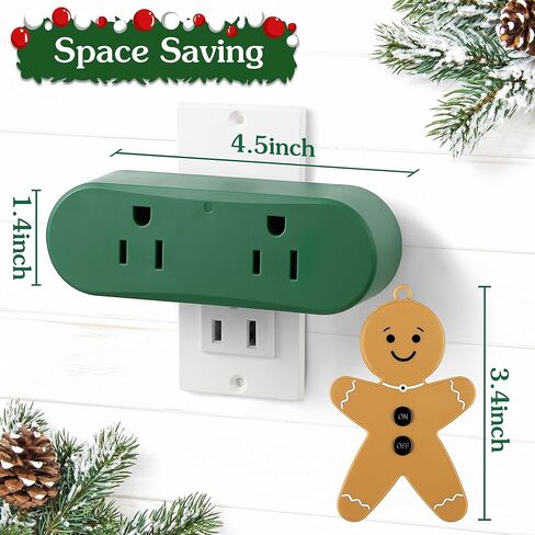 Enhon Wireless Remote Switch for Christmas Tree Lights, Gingerbread Man Wireless Remote for Christmas Tree Lighting Controller On Off Touch(1 Pack) in Kuwait