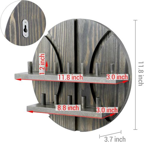 MyGift 2 Tier Wall Mounted Rustic Burnt Solid Wood Sports Championship Ring Holder with Basketball Cutout Backing, Jewelry Storage Display with 12 Pegs in Kuwait