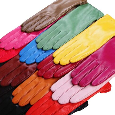 Winter Gloves for Women Genuine Leather Warm Cashmere & Wool Blend Lining Touchscreen Windproof Driving Dress in Kuwait