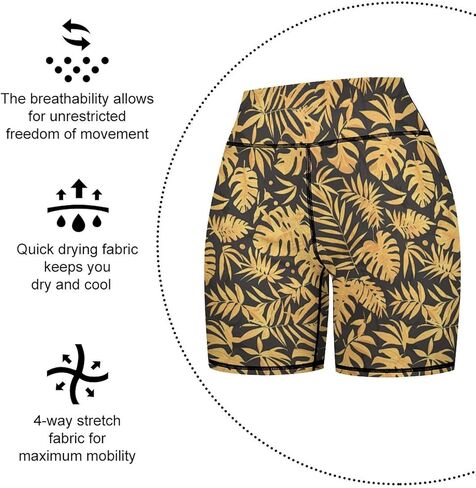 Women's High Waist Bike Shorts for Workout Sports Athletic Running Hiking Biker Yoga Gym in Kuwait