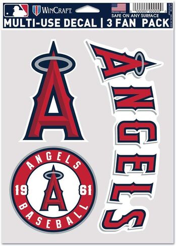 ملصق Wincraft MLB Los Angeles Angels متعدد الاستخدامات، 3 عبوات، ألوان الفريق، مقاس واحد in Saudi Arabia