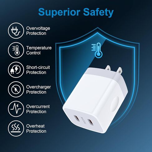 20W USB C Fast Charger Type C Charging Block for Google Pixel 8a 8 pro 7a 7 pro 6a 6 pro,iPhone 15 Pro 14 13 12 11 SE,Galaxy S24 S23 S22 S21 FE Ultra A14,Wall Plug Charger Box Brick Cube Power Adapter in Kuwait
