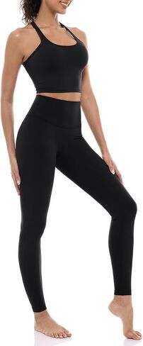 Ukaste Women's Petite Studio Essential 7/8 Length Yoga Leggings 23" - High Waisted Workout Active Tights Ankle Pants in Kuwait