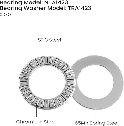 NTA1018 2 قطعة 304 الفولاذ المقاوم للصدأ WashersThrust محمل ذو بكرات إبرية محامل 7/8 "تتحمل 1-7/16" OD 5/64 "العرض in Kuwait