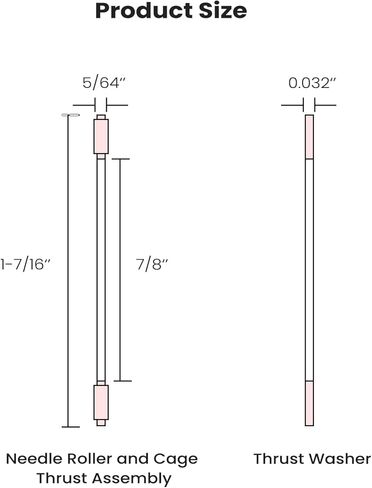 NTA1018 2 قطعة 304 الفولاذ المقاوم للصدأ WashersThrust محمل ذو بكرات إبرية محامل 7/8 "تتحمل 1-7/16" OD 5/64 "العرض in Kuwait