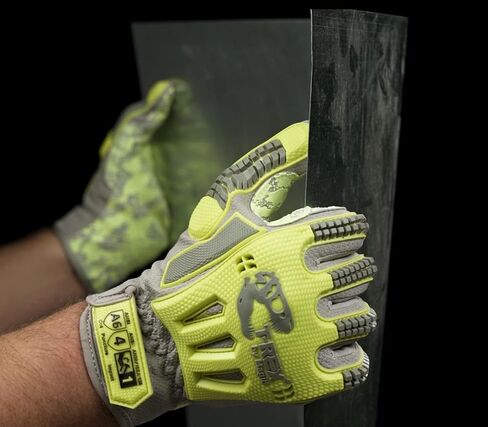 MAGID TRX746 Windstorm Series Impact Gloves | ANSI A6 Cut Resistant Hi-Viz Safety Work Gloves with Cool Mesh Venting, Grey/Yellow/Camo, Size 8/M (1 Pair) in Saudi Arabia