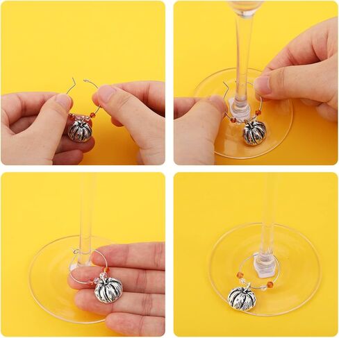 Set of 30 Thanksgiving Wine Charms Fall Handmade Wine Glass Charms Thanksgiving Drink Markers Turkey Pumpkin Maple Leaf Cheese Wine Identifier Accessories for Thanksgiving Party Table Supplies Gift in Saudi Arabia