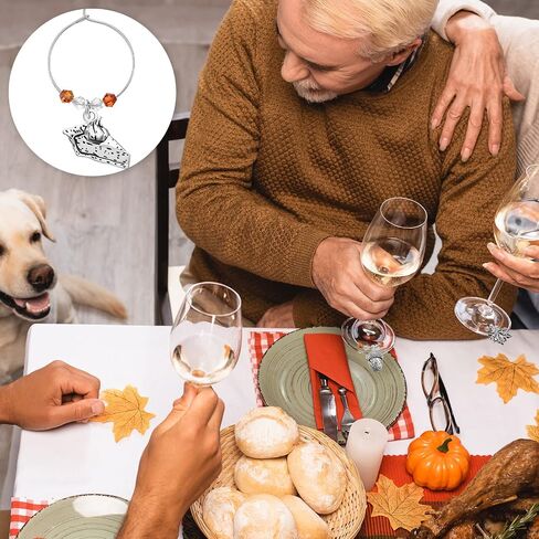 Set of 30 Thanksgiving Wine Charms Fall Handmade Wine Glass Charms Thanksgiving Drink Markers Turkey Pumpkin Maple Leaf Cheese Wine Identifier Accessories for Thanksgiving Party Table Supplies Gift in Saudi Arabia