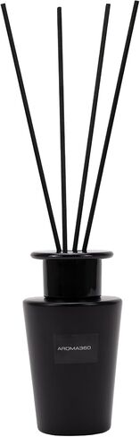 Aroma360 | Dream On Reed Diffuser Set | Hotel Inspired Luxury Essential Oil Reed Diffuser | White Tea, Aloe Vera, and Cedar 3.4 fl oz, 100 mL - Black in Saudi Arabia