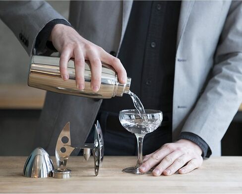 Viski Rocket Cocktail Shaker with Strainer Bar Set, Martini Shaker, Mixed Drink Shaker, Stainless Steel Cocktail Shaker, Bartending Tools, 24oz in Saudi Arabia