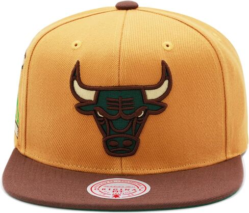 Mitchell & Ness قبعة شيكاغو بولز سناباك للحوم البقر والبروكلي - قمح/بني/أخضر in Saudi Arabia