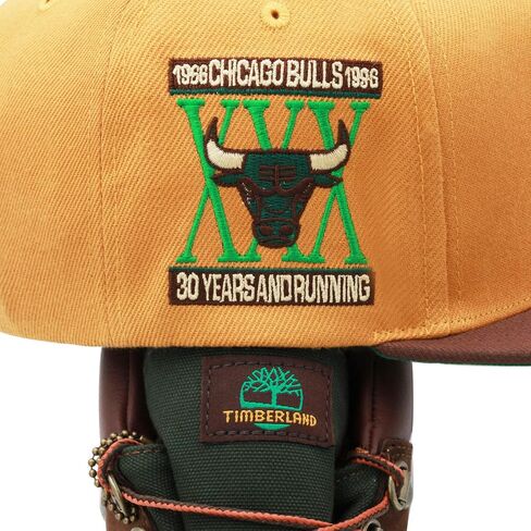 Mitchell & Ness قبعة شيكاغو بولز سناباك للحوم البقر والبروكلي - قمح/بني/أخضر in Saudi Arabia