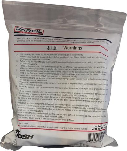 قناع تنفس نصف الوجه الكبير UltraSeal القابل لإعادة الاستخدام - معتمد من NIOSH، حماية OV/P95، خراطيش حربة قياسية in Saudi Arabia
