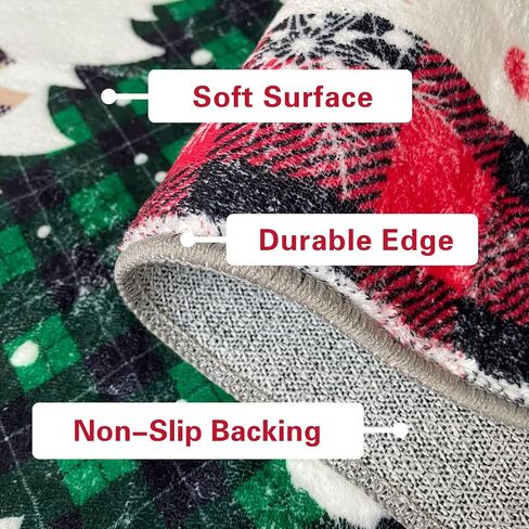 Christmas Runner Rugs for Hallways 2x6 Non Slip Washable Kitchen Runner Rugs Red Christmas Tree Bedroom Runner Rug Soft Printed Carpet Runner for Entryway Bathroom Laundry Living Room in Saudi Arabia