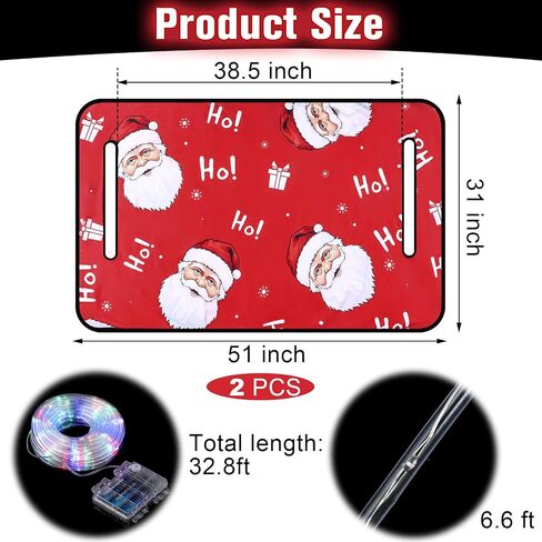 2 Pcs Christmas Golf Cart Decorations Christmas Golf Cart Seat Covers with Golf Cart Battery Operated String Lights Santa Blanket Golf Cart Accessories for Christmas Golf Cart Decorations in Saudi Arabia