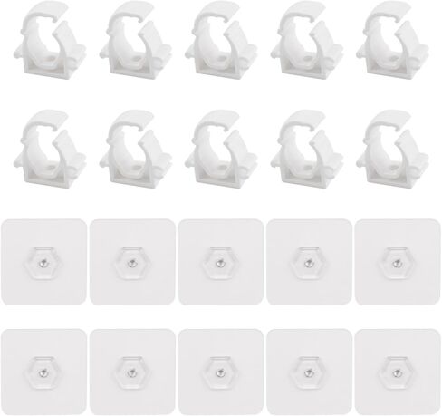 INCREWAY 10Pcs Hose Clamp, Self Adhesive Hose Clamps, Adjustable Hose Clips, Multi-Purpose Cable Tidy Clips for Fixing Bracket of Water Pipe and Gas Pipe(White,16mm) in Kuwait