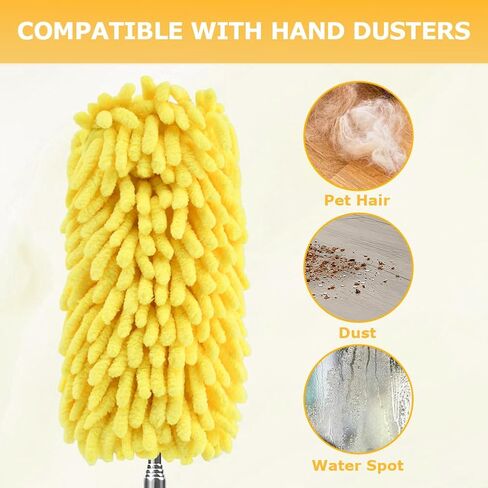 4 قطع منفضة غبار قابلة لإعادة الاستخدام، عبوات غبار يدوية، وسادات غبار قابلة لإعادة الاستخدام، منفضة غبار مروحة سقف من الألياف الدقيقة، 360 عبوة منفضة شديدة التحمل لتنظيف أرضية النافذة (أصفر، الحجم: 7.48 × 5.12 بوصة) in Kuwait