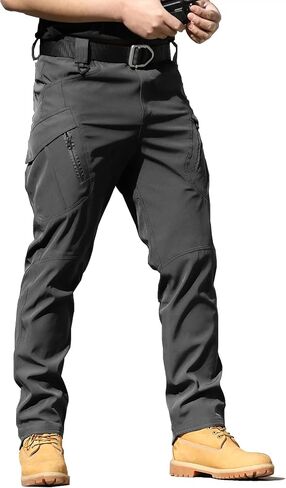 YAXHWIV Men's Hiking Cargo Pants Water Resistant Lightweight Tactical Outdoor Work Pants with Pockets(No Belt) in Kuwait
