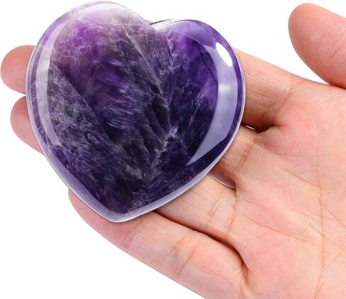 Top Plaza Rose Quartz Crystals 60mm Natural Large Heart Stone Healing Crystal Polished Gemstone Thumb Pocket Palm Worry Stones Meditation Reiki Balancing Gifts in Kuwait