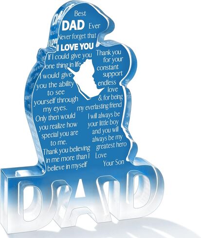 Gifts for Dad Birthday Gifts for Dad from Daughter Delicate Acrylic Dad Son Hug Plaque Dad Present 5.9 x 5.9 inch Thanksgiving Christmas Valentines Fathers Day Birthday Gifts for Dad in Saudi Arabia
