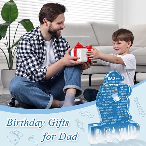 Gifts for Dad Birthday Gifts for Dad from Daughter Delicate Acrylic Dad Son Hug Plaque Dad Present 5.9 x 5.9 inch Thanksgiving Christmas Valentines Fathers Day Birthday Gifts for Dad in Saudi Arabia