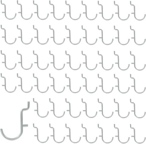 100 قطعة من خطافات Pegboard J المعدنية، مجموعة عرض الحائط Pegboard مقاس 1/4 بوصة، ملحقات تخزين لوحة Pegboard لأدوات التعليق والمفاتيح والقلائد والمجوهرات in Kuwait