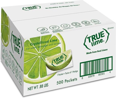 TRUE LIME Water Enhancer, Bulk Pack - 0.03 Ounce, 500 Count (Pack of 1)| Zero Calorie Unsweetened Flavoring For Bottled Water & Recipes | Flavor Packets Made with Real Limes in Saudi Arabia