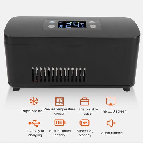 Cooler Box Portable, Cooler Travel Case Portable Refrigerator Mobile Fridge Electric Refrigerated for Home Rechargeable Reefer Car Refrigerator Vehicle Intelligent in Saudi Arabia