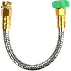 304 Stainless Steel Metal Garden Hose Connector 5 Feet Short Garden Water Hose Extension Extender, Drinking Water Hose Lead and BPA Free